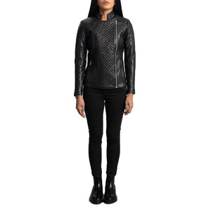 Chaqueta de Cuero Negra Ligera para Mujer al por Mayor, Elegante, Transpirable, con Diseño Frontal Único, Cremallera Lateral, Nueva Llegada, OEM - Product Image 1