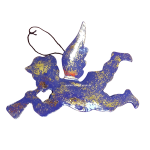 Chérubin avec Harmonica arbre de Noël suspendu pendentif statue de vacances ornement par exportation de la couronne de l'inde - Product Image 1