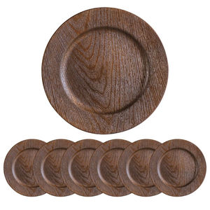Plato de madera artesanal, salvamanteles de madera marrón, vajilla decorativa, bandeja de servir para el hogar, cocina y fiestas - Product Image 2