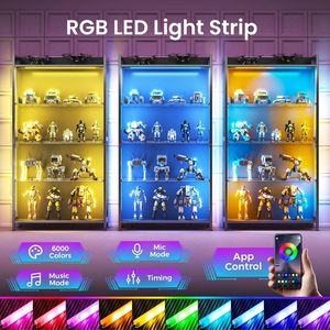 Estantería LED para Sala de Juegos, Ideal para Figuras de Acción y Coleccionables, Estantería Metálica Alta <span class=keywords><strong>con</strong></span> Estantes de Vidrio - Product Image 4