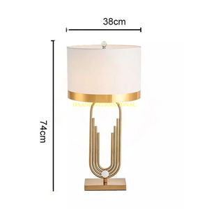 <b>Tall</b> Modern Gold Glass Rod <b>Table</b> Lamp With White Fabric Drum Shade Elegant Decorative <b>Bedside</b> Nightstand Light For Luxury Homes - Product Image 5