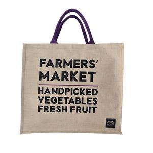 Wholesale Custom Logo Screen Printed Eco-Friendly Reusable <b>Jute</b> <b>Tote</b> <b>Bag</b> Medium Size Portable Shopping <b>Bags</b> - Product Image 5