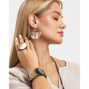 Pendiente de cuerno de búfalo de alta calidad para mujer, joyería de moda con estilo animal, directo del exportador del fabricante de la India - Product Image 4