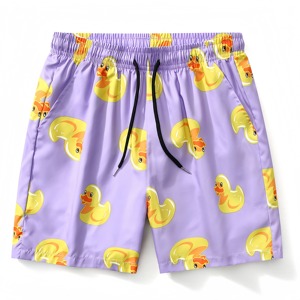 Short de bain pour homme Short de plage à séchage rapide Short décontracté d'été avec imprimé canard drôle Taille élastique Poches à cordon de serrage vente en gros - Product Image 2