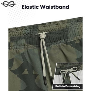 กางเกงขาสั้นวิ่งออกกำลังกายสำหรับผู้ชายแห้งเร็วมีกระเป๋ามีซิปไม่มีซับในระบายอากาศได้สำหรับออกกำลังกายในยิม - Product Image 5