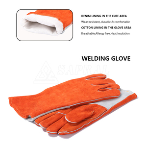 Venta al por mayor de guantes de seguridad de cuero dividido de vaca antideslizante antiestático Industrial soldadura guantes de trabajo para las industrias - Product Image 2