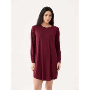 Camisón de Bambú Premium, Cómodo, de Manga Larga, Talla 3XL, Suave, Transpirable, Tejido Elástico con Spandex, Cintura Elástica, Ropa de Dormir para Mujer - Product Image 3