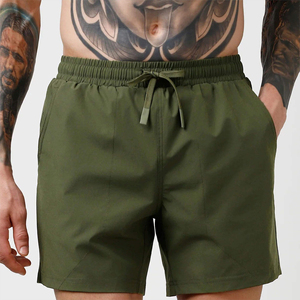 Shorts de sport vert personnalisés pour hommes, taille à cordon de serrage, entraînement athlétique, musculation, décontracté, coupe ajustée, confortable, bas d'été - Product Image 4