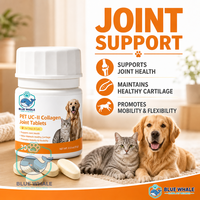 Comprimés de soutien articulaire UC-II Collagène et Glucosamine HCl pour chiens et chats - 30 unités - Lubrifie les articulations et le cartilage pour une meilleure mobilité