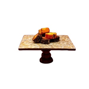 Elegance Design Bois Forme Carrée Couleur Marron Support à Gâteau Fête d'Anniversaire Ustensiles de Cuisine Bureau Fête Restaurant Support à Gâteau d'occasion - Product Image 1