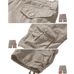 Casual Streetwear Multi-pocket Mid Waist Breathable Quick Dry 100% Cotton Cargo Shorts for Men Summer Wear - Product Image 6