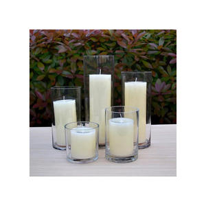 Nouveau verre cylindrique soufflé de créateur pour bougies disponible au prix de gros - Product Image 1