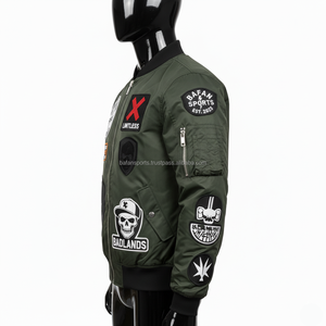 Veste Bomber en sergé en nylon de qualité supérieure pour femmes 320 GSM vert broderie personnalisée Patch Logo Style sans limite femmes vestes en Satin - Product Image 3