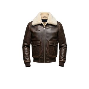 Chaqueta Bomber de Piel de Oveja de Moda con Cuello Alto y Logotipo Frontal Personalizable, Colección de Invierno para Importadores Mayoristas - Product Image 6