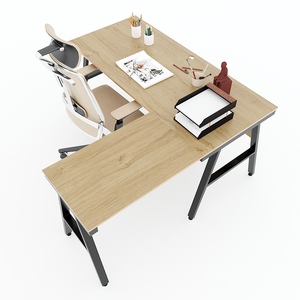 Escritorio Ejecutivo Convertible en Forma de L Aconcept HBAC044, Escritorio para Jefes con Patas de Hierro para Oficina, Escuela, Hospital, Hotel, Hecho de Madera Contrachapada y Metal - Product Image 5