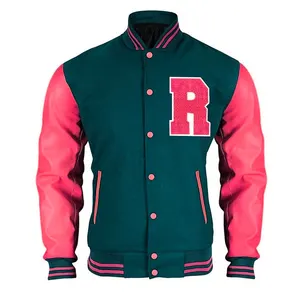 OEM migliore qualità personalizzato donna ricamo Bomber giacca da Baseball Letterman giacca da donna per vendere
