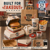 Boîte à hamburger jetable personnalisée avec logo, emballage pour poulet frit et frites, pour restaurant