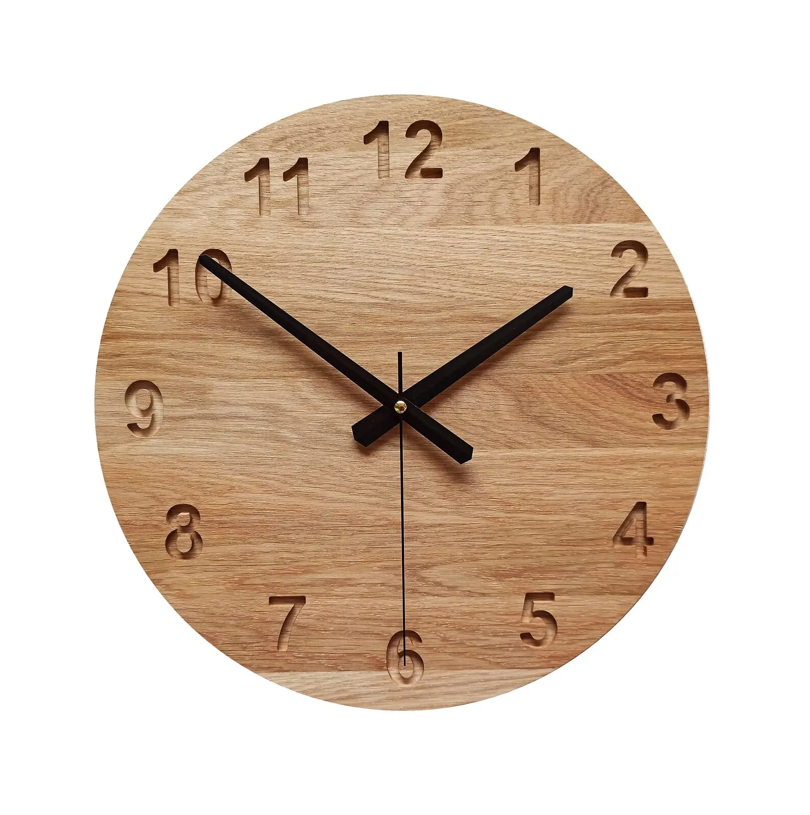 Hand Made Solid Acacia Wood Medium Size Wall Clock for Living Room Wooden Wall Decoration from Indian Supplier By Mehak Impex