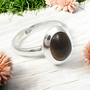 Boho Style Dainty Anneaux Naturel Noir Opale Pierres Précieuses Bijoux Solide 925 Sterling Silver Déclaration Anneaux Fine Jewelry à Low Cost - Product Image 5