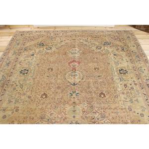 Tapis vintage 7,7x11,5 pieds, tapis turc surdimensionné, tapis en laine rayé marron - Product Image 3