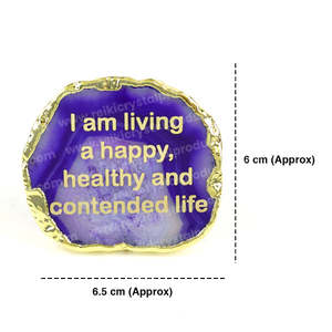 Happy Healthy Life <b>Agate</b> Stone <b>Coaster</b>-Crystal Table Decoration by Sileces & Co - Product Image 4