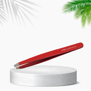Pinzas de Cejas Profesionales RED TP 11-4 de Acero Inoxidable con Punta Inclinada, Herramienta de Precisión para Salón de Belleza - Product Image 5