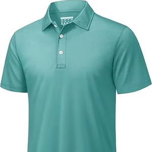 Chemise à col pour homme, décontractée, grande taille, en tricot à carreaux, séchage rapide, respirante, logo personnalisé, manches courtes, OEM - Product Image 1