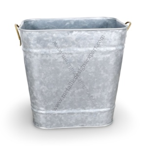 Galvanized Metal <b>Rectangular</b> Tub with Handles Multi-Use Storage Bin for Home, Garden, and Event Decor - Product Image 4