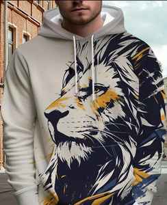 Premium Men's Pullover <b>Hoodie</b> Ultra Cozy and Comfortable 100% Cotton Embroidered Plain Dyed with Digital Printing for Winter - Product Image 4