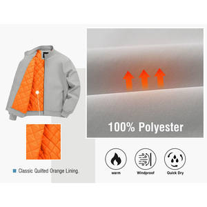 Offre Spéciale vestes de travail d'hiver pour hommes Logo personnalisé conception universitaire Satin tissu support lumière patchs brodés veste pour hommes - Product Image 4