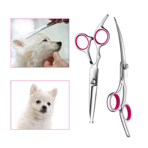 Ensemble professionnel de ciseaux de toilettage pour chiens en acier inoxydable avec pointe arrondie, peigne de toilettage pour animaux de compagnie pointu et réutilisable, kit de vente en gros - Product Image 5