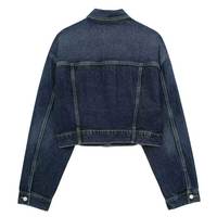 Veste en jean unisexe pour femme, coupe slim, tricotée, respirante, écologique, couleur unie, délavée à l'acide, en coton, pour l'hiver