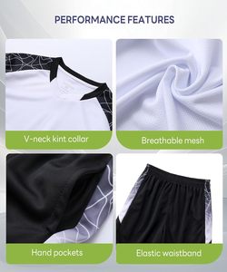 Conjunto de camiseta de fútbol de poliéster 100% ligero para hombre con pantalones cortos elásticos uniforme Atlético transpirable y ecológico para adultos - Product Image 4