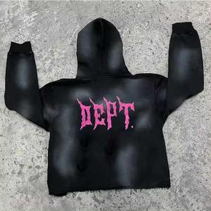 Top vente hommes sweat à capuche thermique sweats personnalisés moelleux polaire lavage à l'acide hiver chaud sweats à capuche pour hommes - Product Image 2