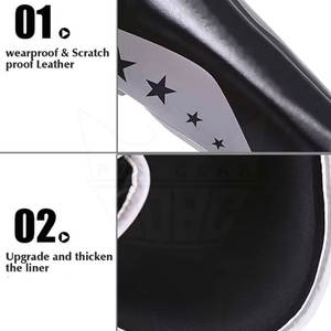 Nuevo Diseño de Espinilleras de Cuero Ligeras, Transpirables y Ajustables 2026, con Logotipo Personalizado, Impresión de Alta Calidad para Entrenamiento de MMA - Product Image 4