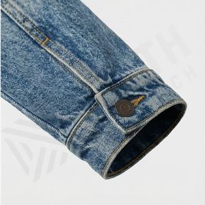 Veste en jean décontractée pour femme en coton, boutons recouverts, manches longues, taille ajustable, coupe décontractée confortable, respirante, élégante et tendance - Product Image 6