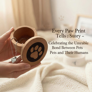 Modern Stainless Steel Paw Print Pet Heart Urn Necklace <strong>Memorial</strong> Keepsake Cremation Jewelry Functional Biodegradable <strong>Box</strong> <strong>Dogs</strong> - Product Image 6