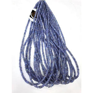 Vente en gros de perles de tanzanite naturelle lisse 6x4mm Rondelle de pierres précieuses Collier de bijoux pour femmes Belle perle de tanzanite - Product Image 4