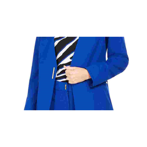 Blazer da Donna Calvin Klein Blu Senza Colletto con Chiusura a Bottone Singolo, Taglia 8 Petite, Tessuto con Decorazione Ricamata, Motivo a Tinta Unita - Product Image 3