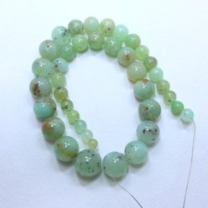 Cuentas redondas lisas de crisoprasa Cuentas de piedras preciosas naturales Tamaño 5X14MM Aprox. Cuentas de joyería de 13 pulgadas - Product Image 1
