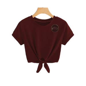 T-Shirt pour dames de haute qualité respirant tricoté régulier Design personnalisé imprimé Sexy Style décontracté Plus Size OEM Service Logo 100% - Product Image 2