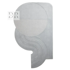 Tapis abstrait en laine de luxe moderne de taille personnalisée, tufté à la main pour la maison, la salle du hall ou la prière. - Product Image 2