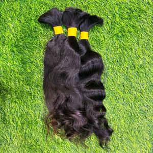 High Quality Human <b>Hair</b> Raw Bulk Human <b>Hair</b> Silky Straight Wave Colour Bulk 100% Human <b>Hair</b> for <b>Braiding</b> No Weft 100g - Product Image 5