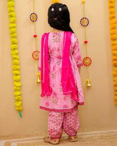 Afghani Shalwar Kurtis Indien Punjabi Pakistanais Patiala Salwar pour enfants filles enfants Mariage Festive Party Wear Dhoti style - Product Image 3