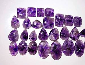 Vente en gros magnifique cabochon d'améthyste naturelle de quartz en vrac de forme et de taille mixtes pour la fabrication de bijoux en quartz - Product Image 6