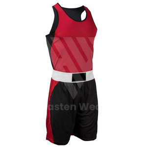 Tendencia Producto confiable Ropa deportiva de boxeo para hombres y mujeres Conjuntos de chalecos y pantalones cortos Uniformes de club de boxeo de color liso de secado rápido - Product Image 4