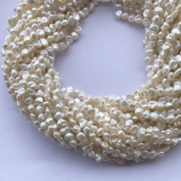 Perles de pierre d'eau douce naturelle jaune et blanche de 4 mm, 6 mm, 8 mm, irrégulières, en forme de galets, brins, fournisseur en gros, fabrication de bijoux, baroque