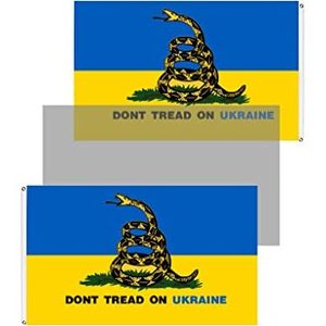 Drapeau national ukrainien 3x5 de 500g de la marque USA TOP FLAGSINC, en polyester, double couture, couleurs vives, 2 œillets en laiton (Dont - Product Image 3