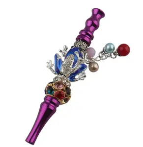 Vente en gros Embouts de narguilé avec bijoux en diamant cristal pour femmes Porte-tuyau pour embout Shisha