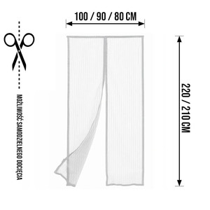 TG64367 80/90/100 X 210/220cm WEISS Trmagnetgitter PP Screen <b>Netting</b> Material - Product Image 3